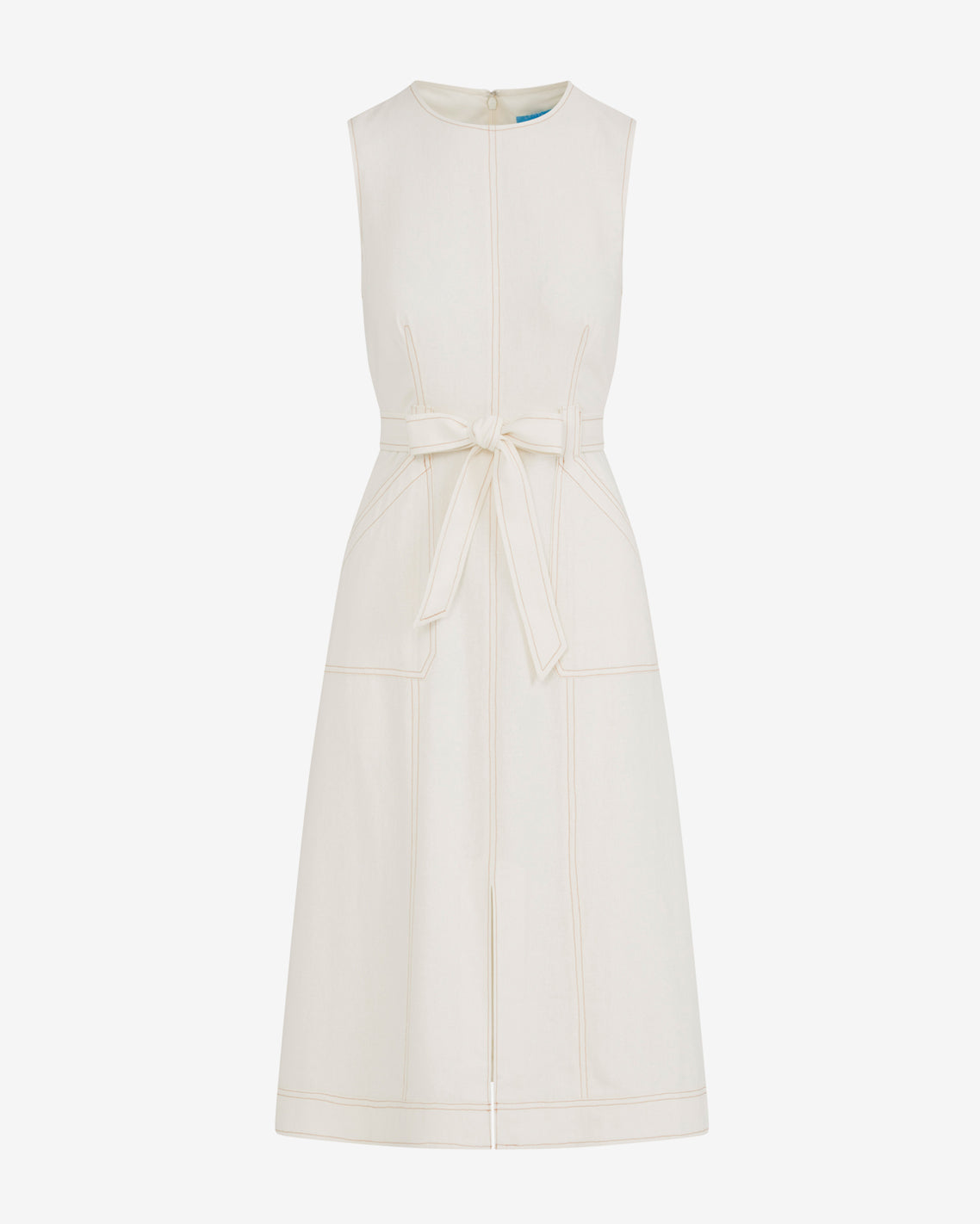 Draper James White Thea Midi Dress in Linen