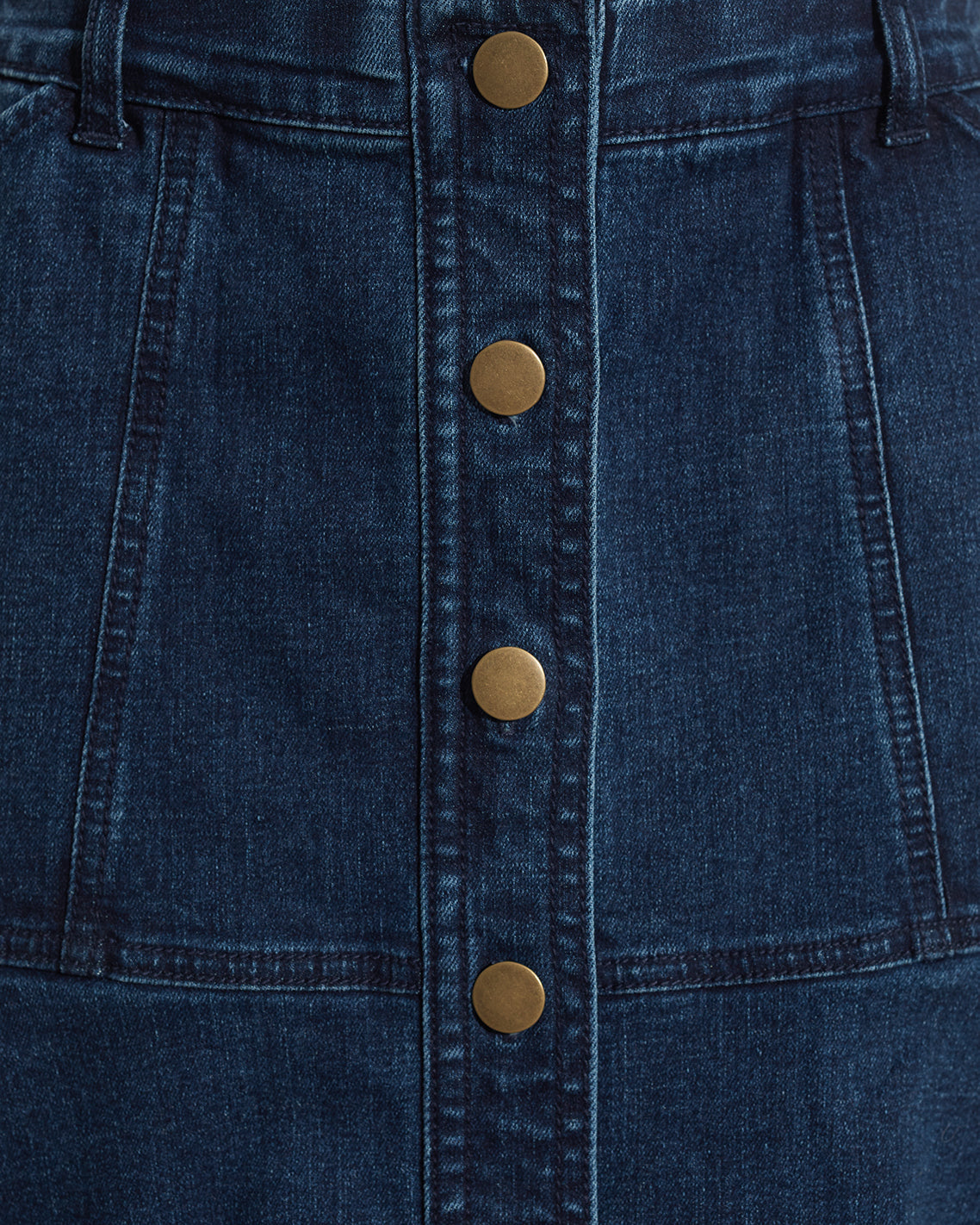 Draper James Dark Wash Button Front Denim Skirt