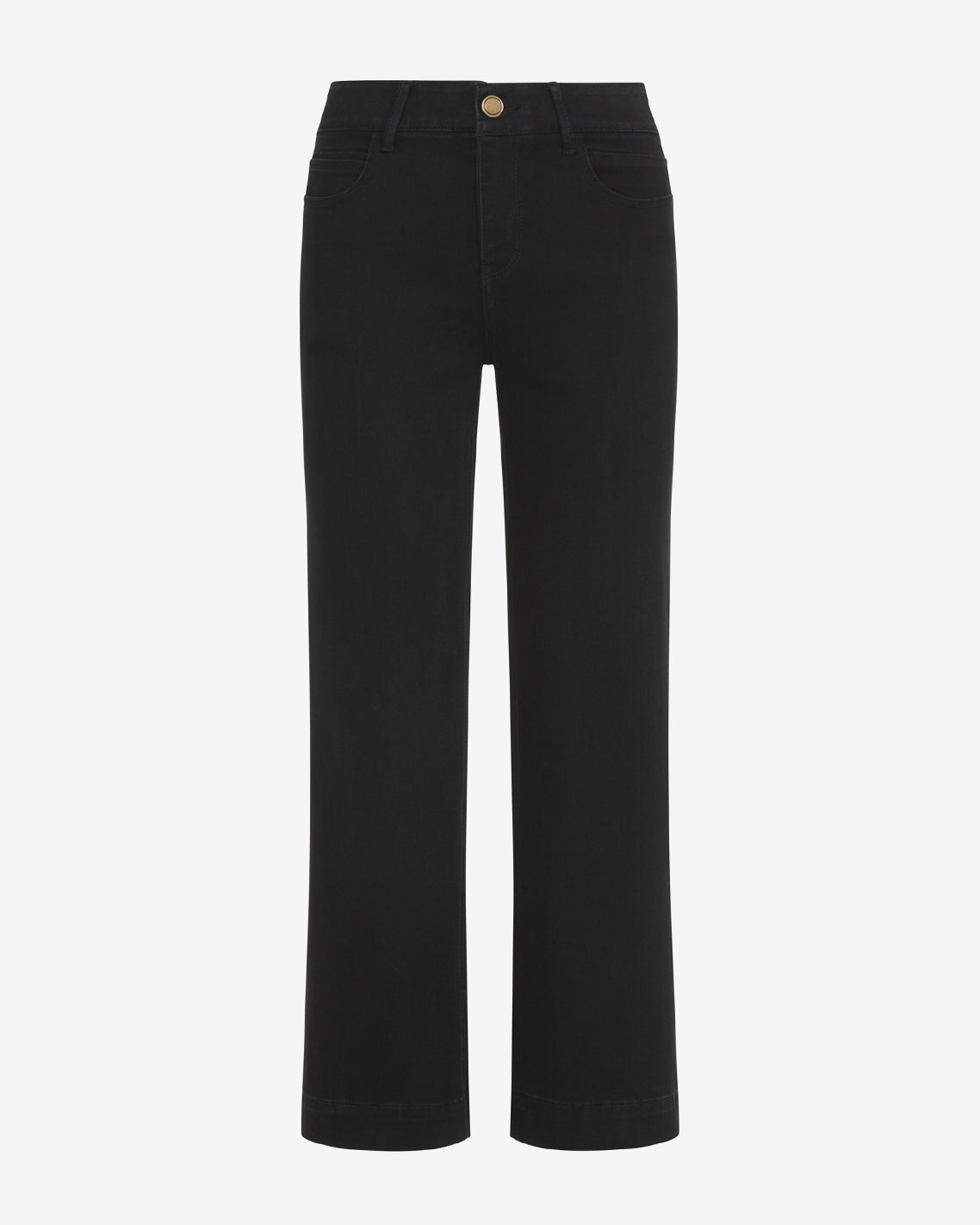 Draper James Belle Meade Black 5-Pocket Wide Leg Crop in Black Denim