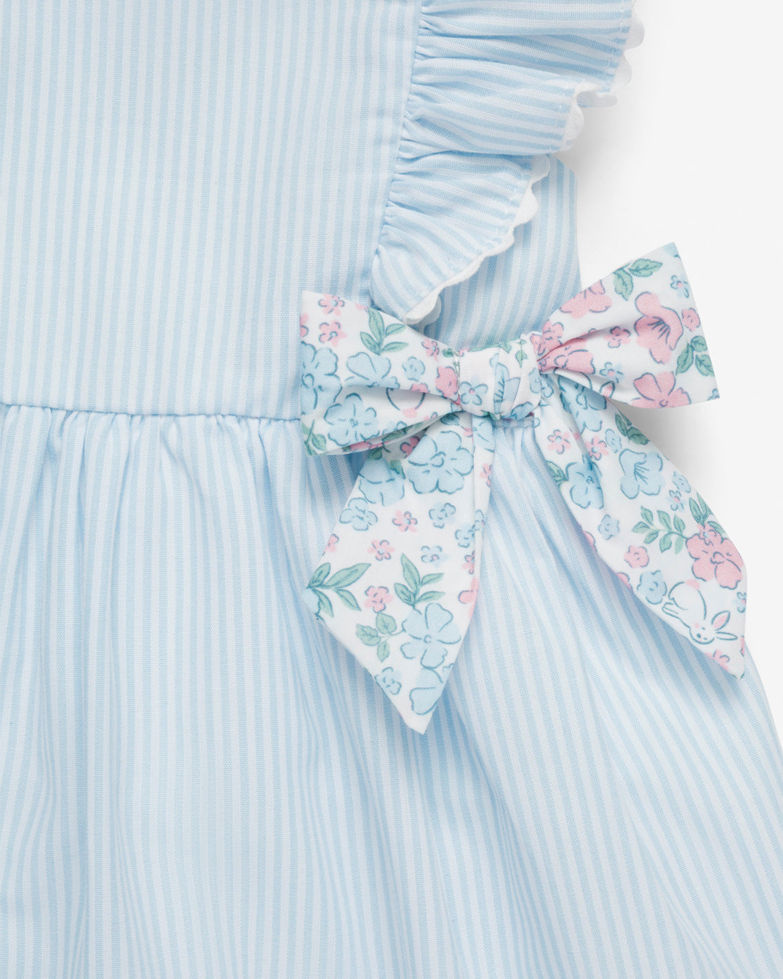 Draper James Blue Striped Dress with Diaper Cover in Blue
