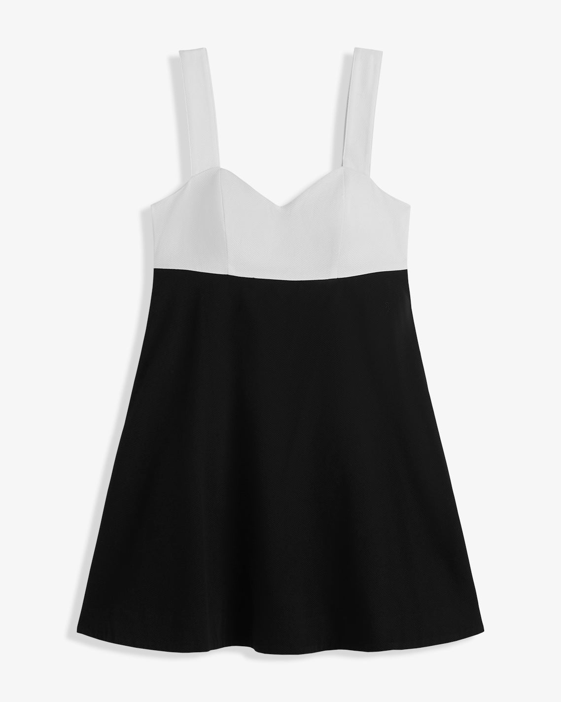 Draper James Black Henrietta Mini Dress in Black and White