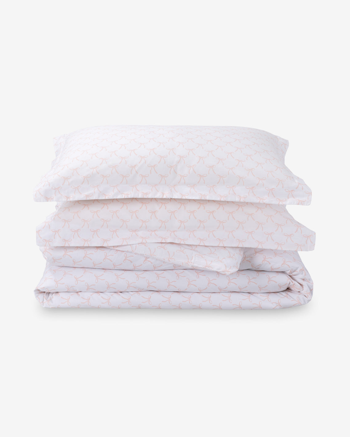 Draper James Pink Jamie Bow Cotton Percale Duvet Set