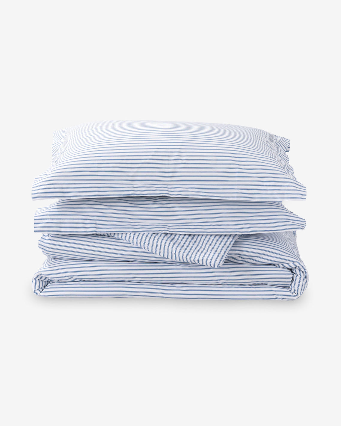 Draper James Blue Multi Amy Stripe Cotton Percale Duvet Set