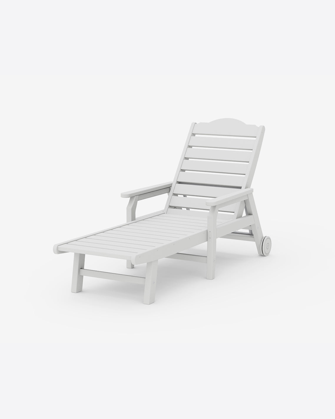 Draper James White Savannah Chaise with Arms & Wheels in Natural