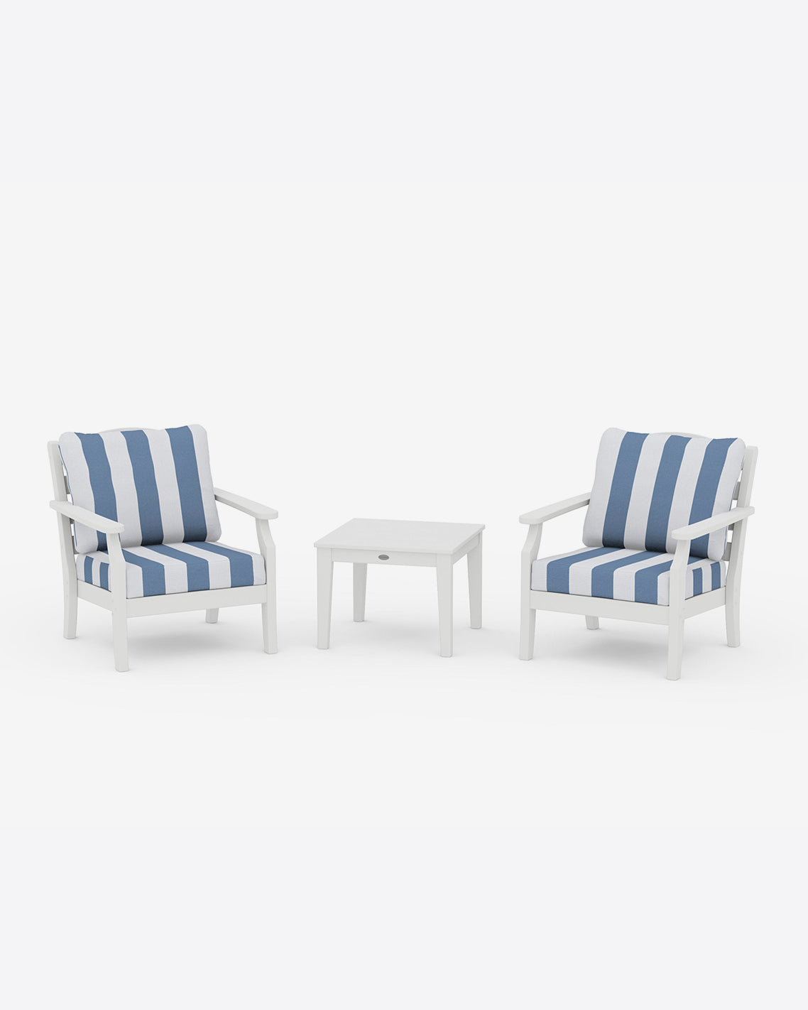 Draper James White Savannah 3-Piece Seating Set – Cabana Stripe Natural