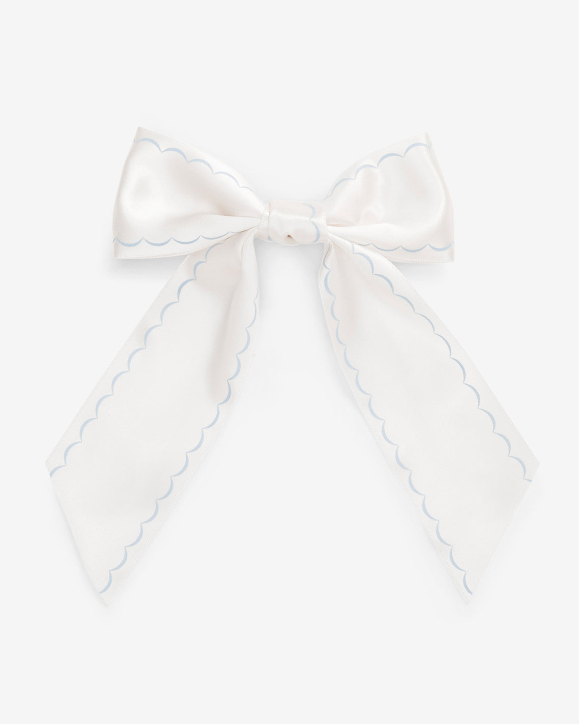 Draper James White Scallop Embroidery Bow Clip
