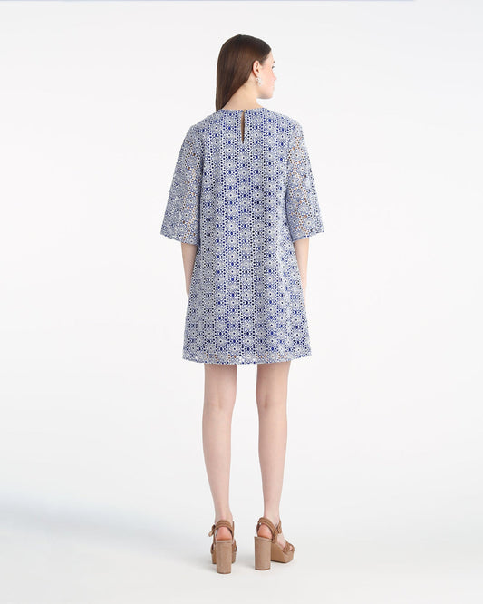 Draper James Daisy Lace Carolyn Bell Sleeve Mini Dress in Daisy Lace