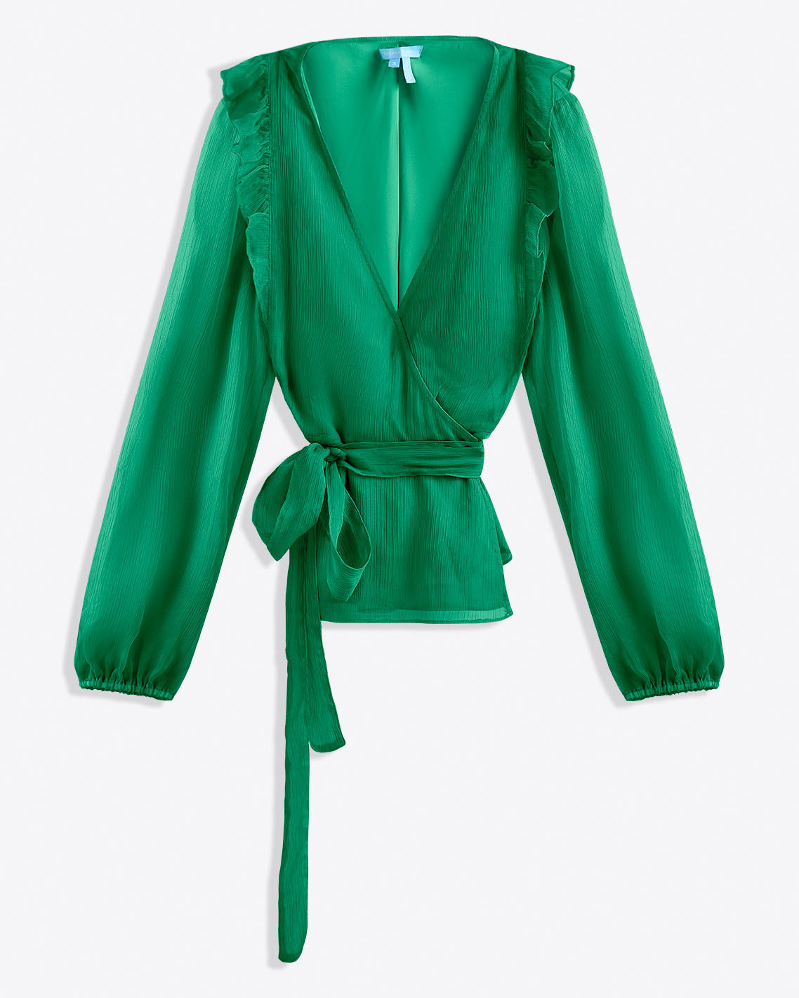 Draper James Green Wrap Top | Women's Blouses & Wrap Tops by Draper James