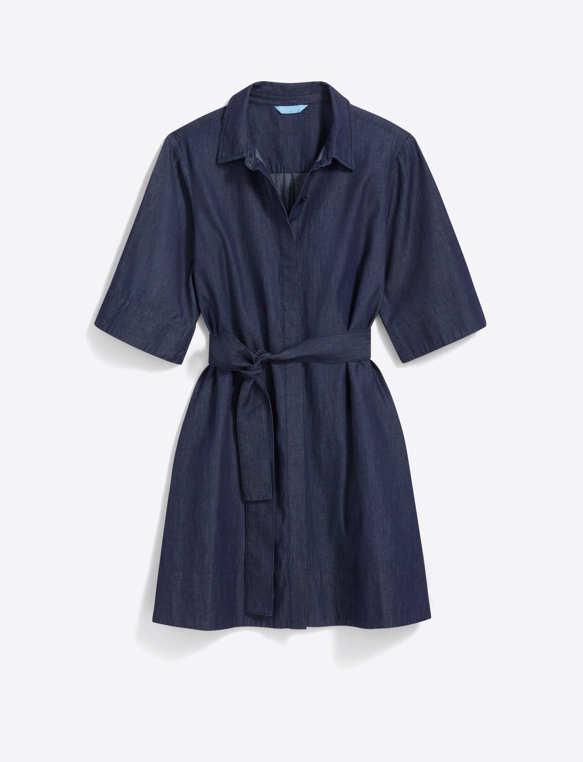 Draper James Dark Wash Chambray Riley Mini Shirtdress in Chambray