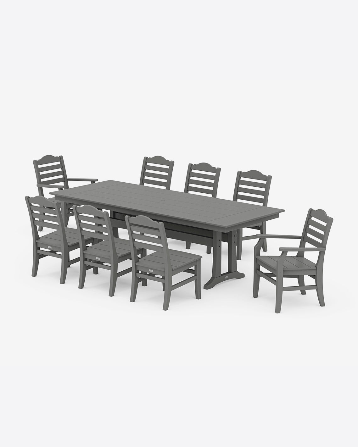 Draper James Slate Grey Savannah 9-Piece Farmhouse Dining Set with Trestle Legs