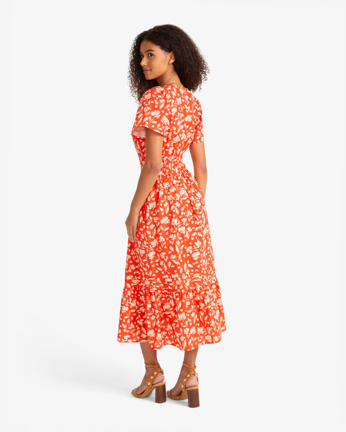 Draper James Red Hollie Midi Dress in Floral Poppy