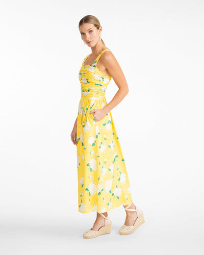 Draper James Yellow Patti Midi Dress in Floral