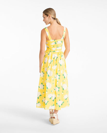 Draper James Yellow Patti Midi Dress in Floral
