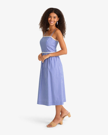 Draper James Nassau Navy Marley Midi Dress