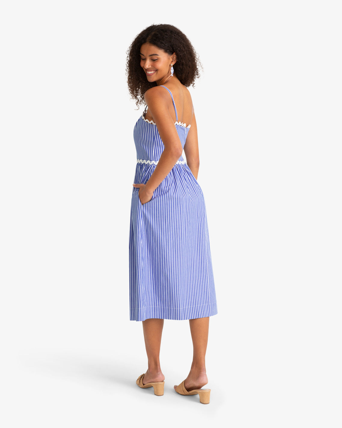 Draper James Nassau Navy Marley Midi Dress
