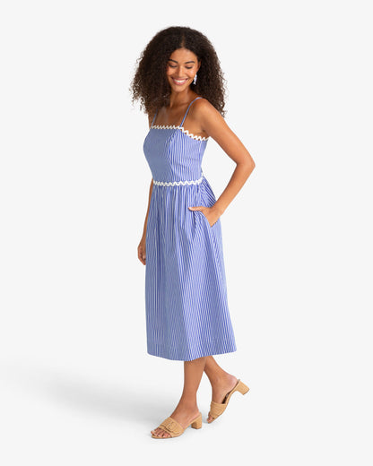 Draper James Nassau Navy Marley Midi Dress