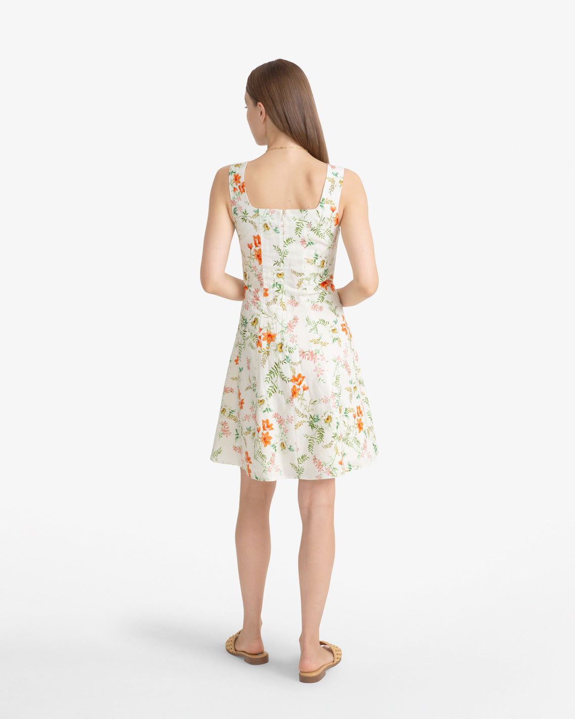 Draper James Orange Cove Sleeveless Mini Dress in Floral