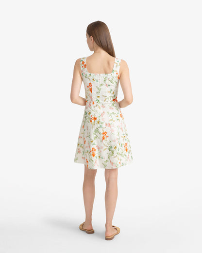 Draper James Orange Cove Sleeveless Mini Dress in Floral
