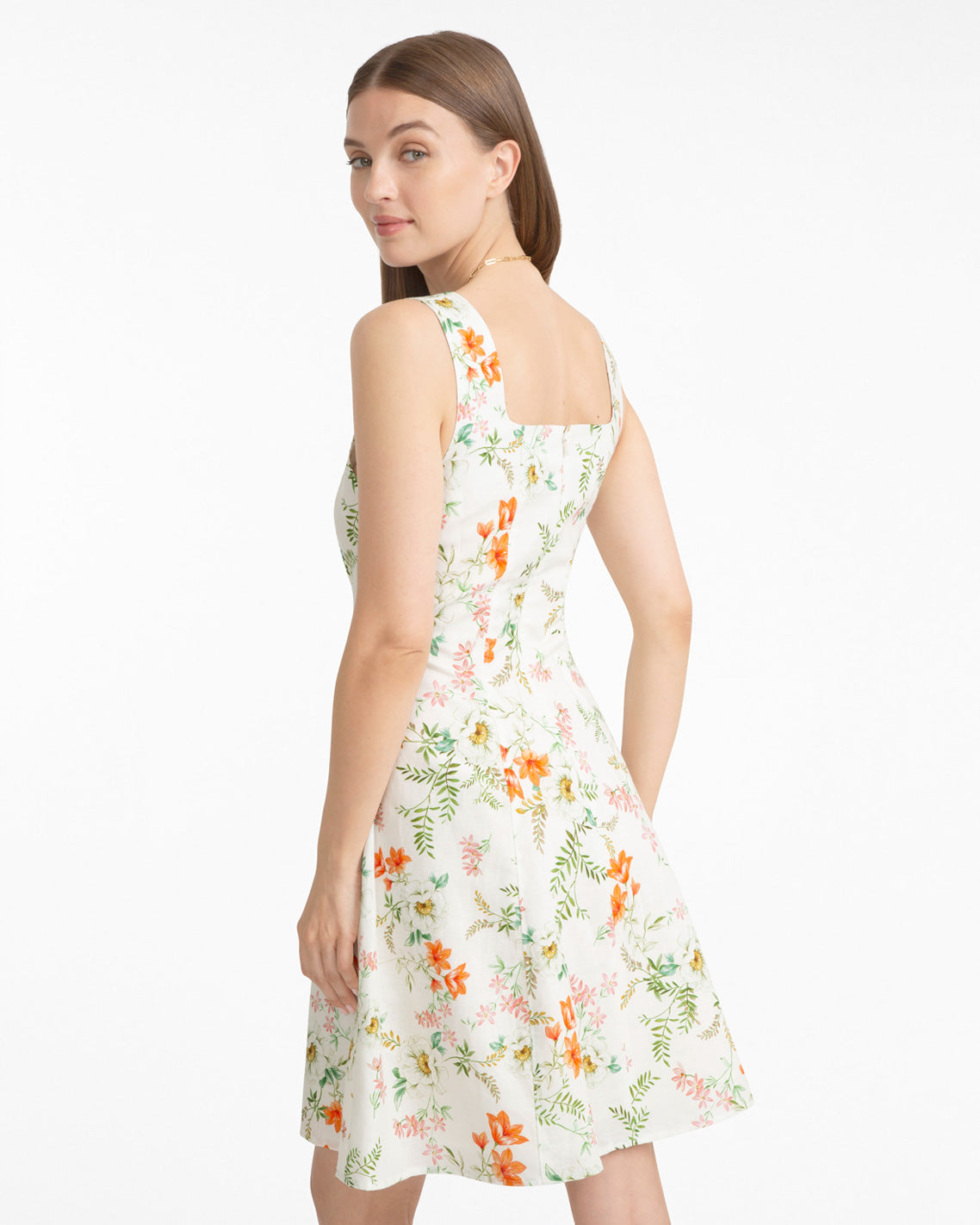 Draper James Orange Cove Sleeveless Mini Dress in Floral