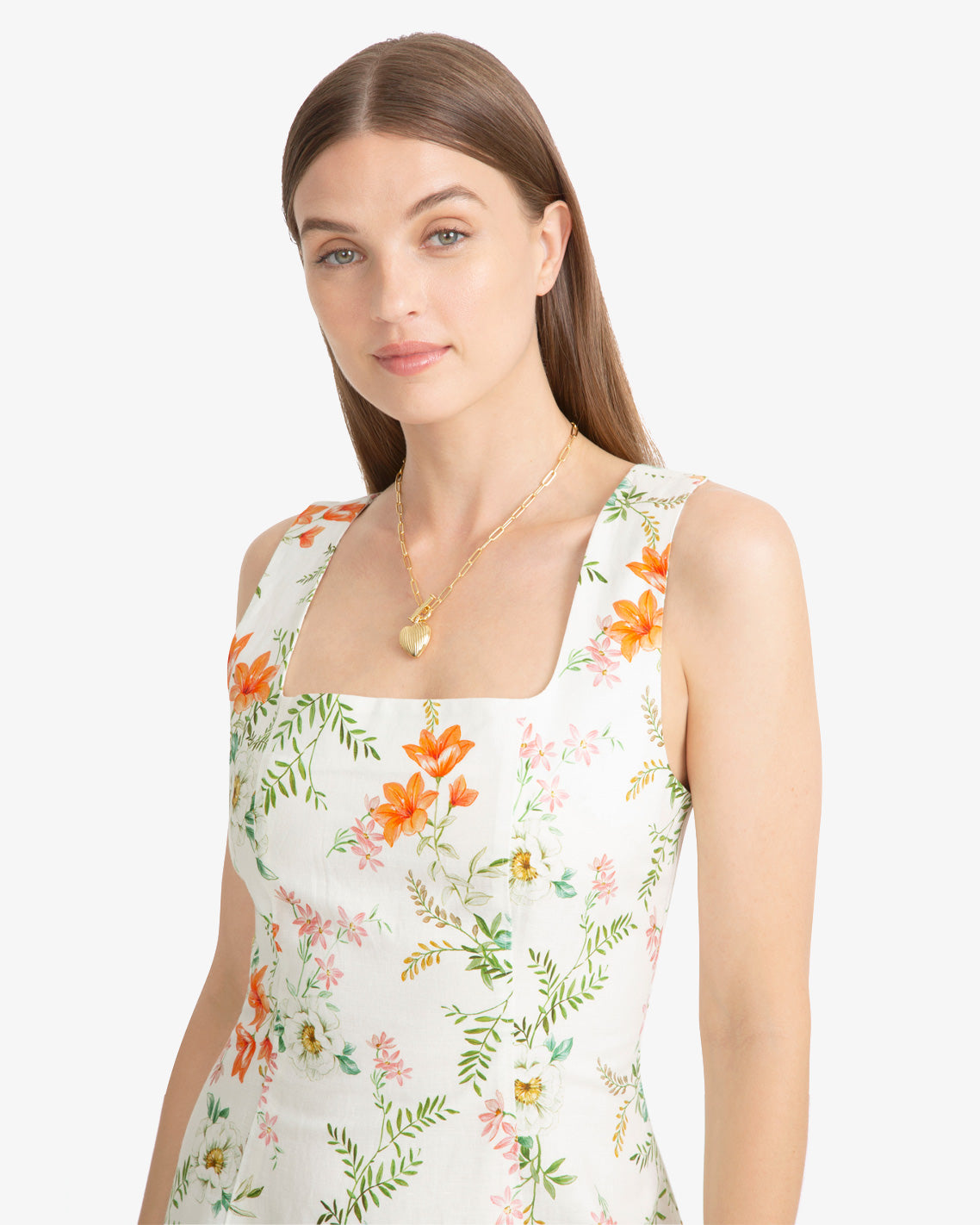 Draper James Orange Cove Sleeveless Mini Dress in Floral