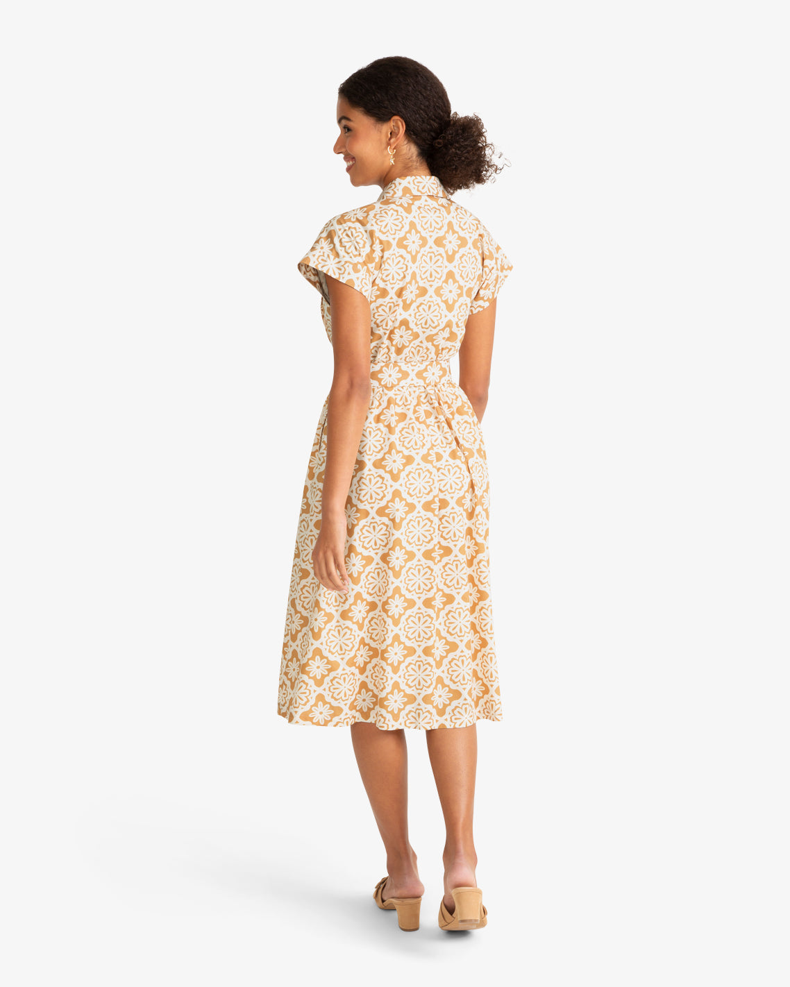 Draper James Gold Skylar Belted Shirt Dress