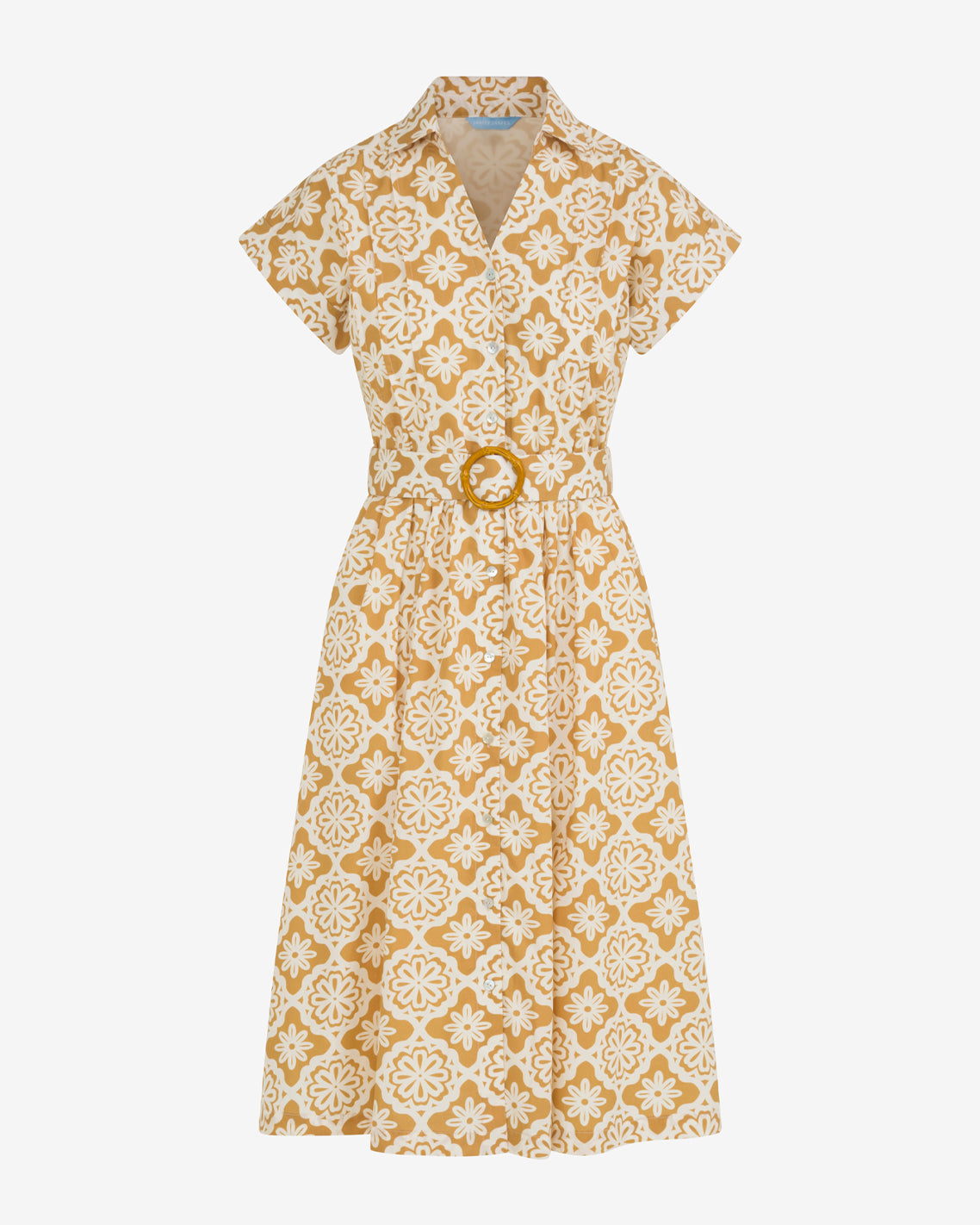 Draper James Gold Skylar Belted Shirt Dress