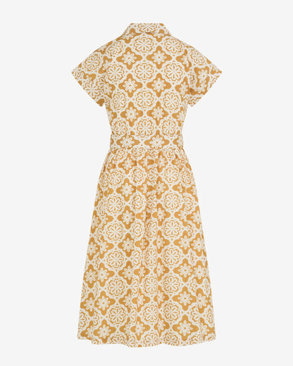 Draper James Gold Skylar Belted Shirt Dress