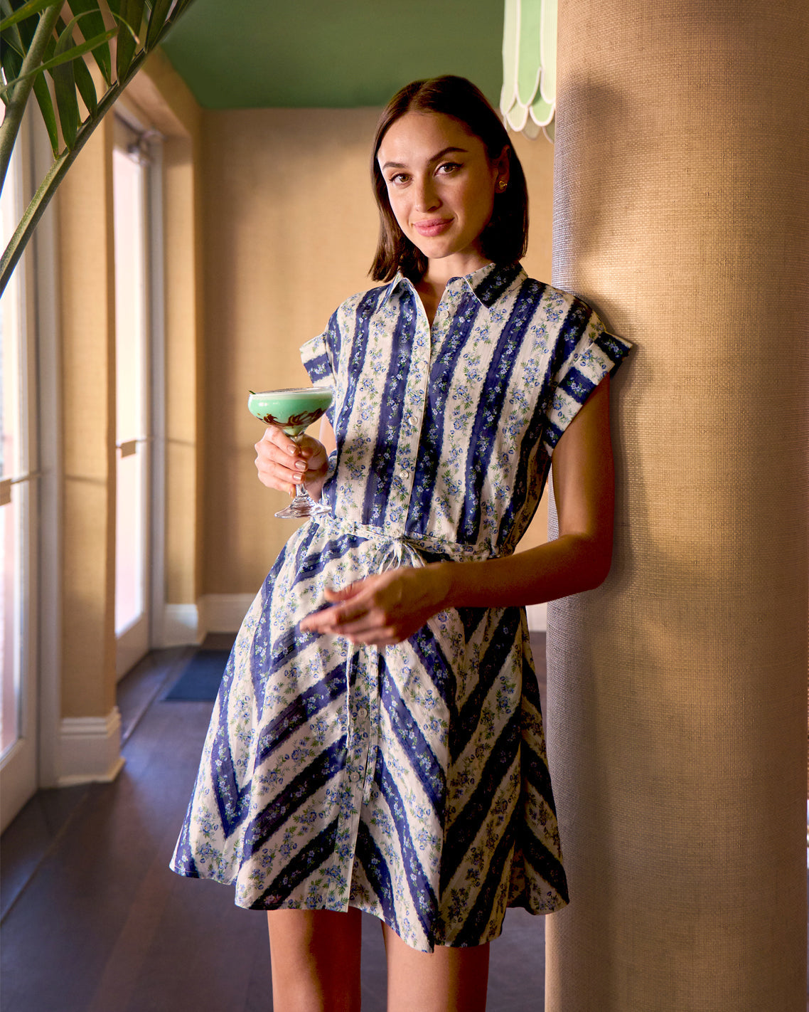 Draper James Multistripe Phoebe Dress in Floral Stripe