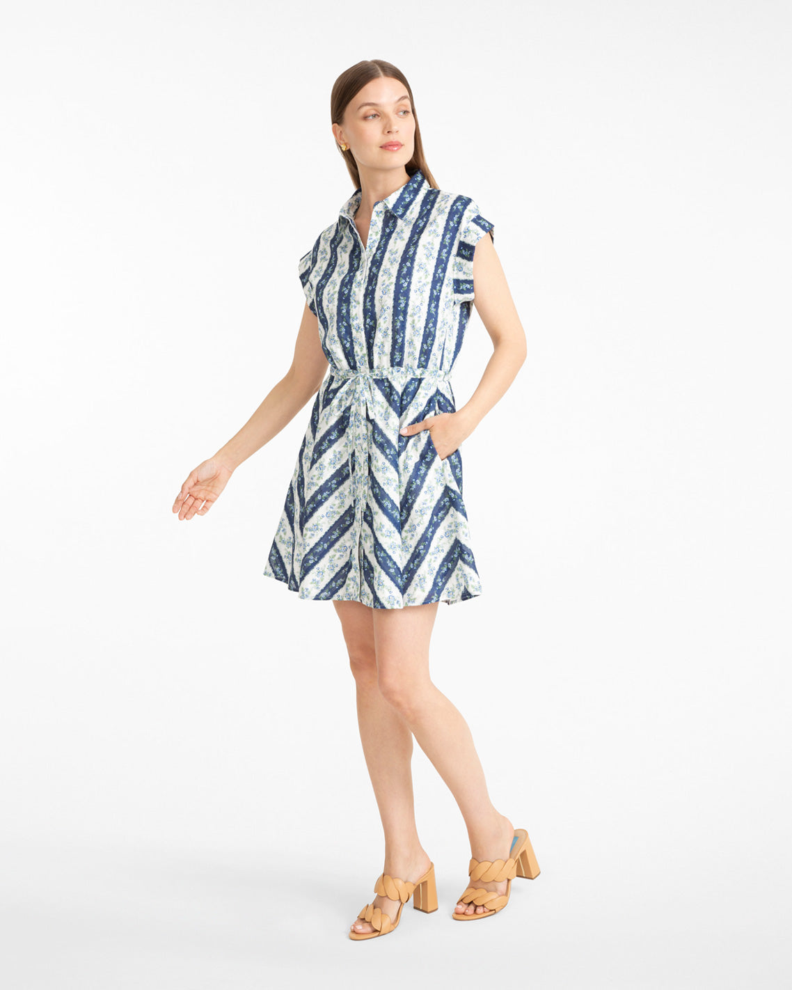 Draper James Multistripe Phoebe Dress in Floral Stripe