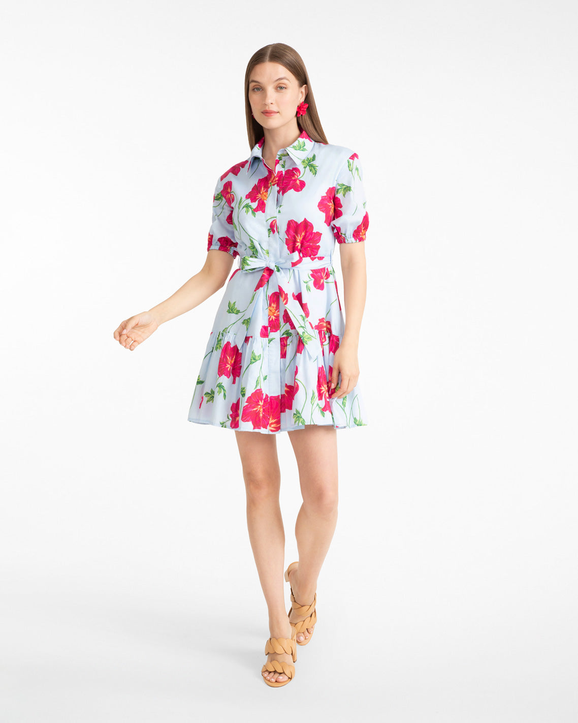 Draper James Blue Multi Cecily Mini Shirtdress