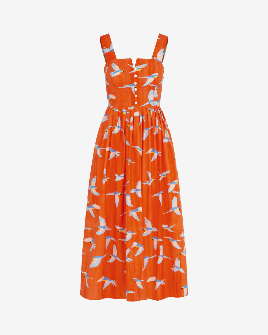 Draper James Multicolor Esme Midi Dress in Parrot Print