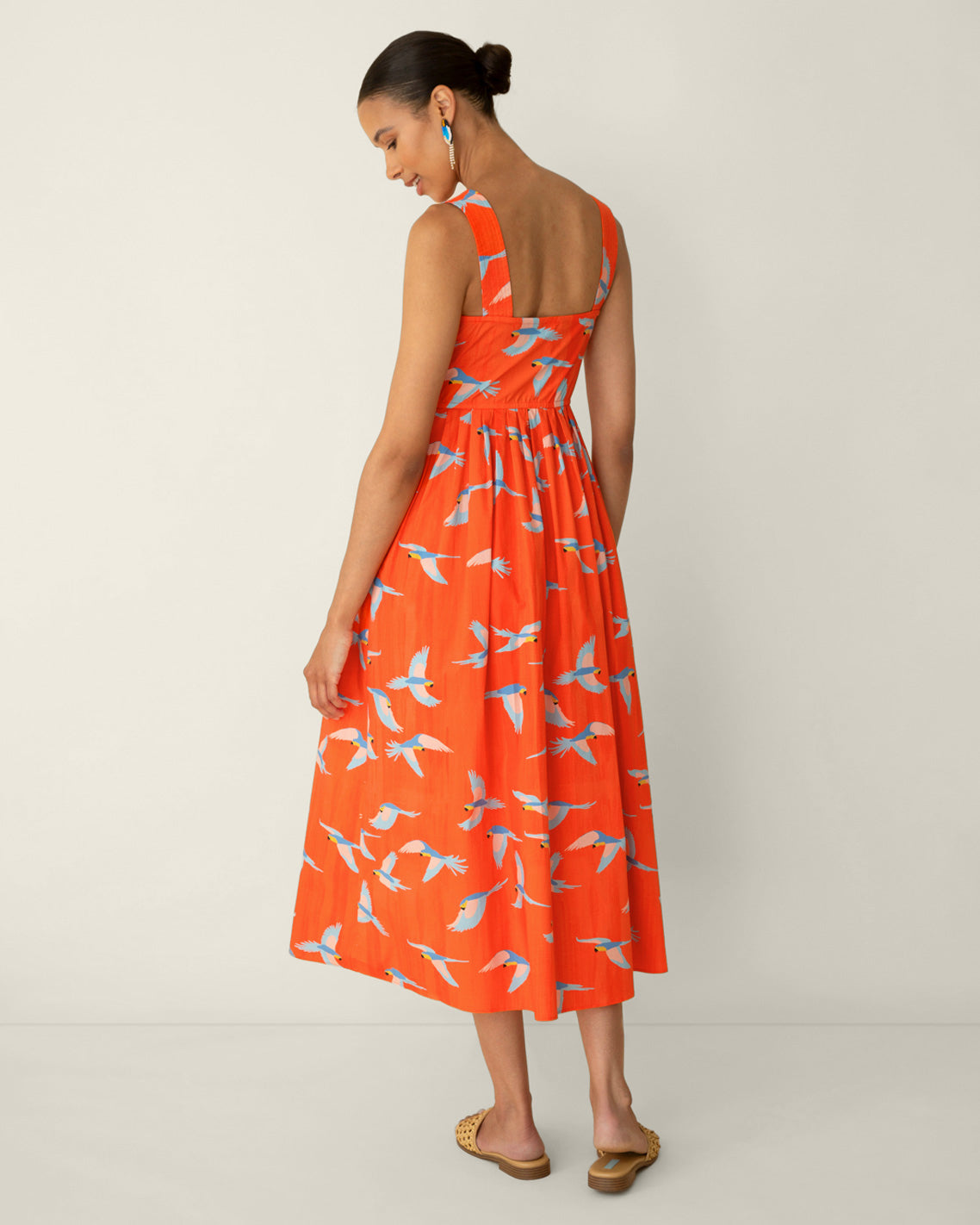 Draper James Multicolor Esme Midi Dress in Parrot Print