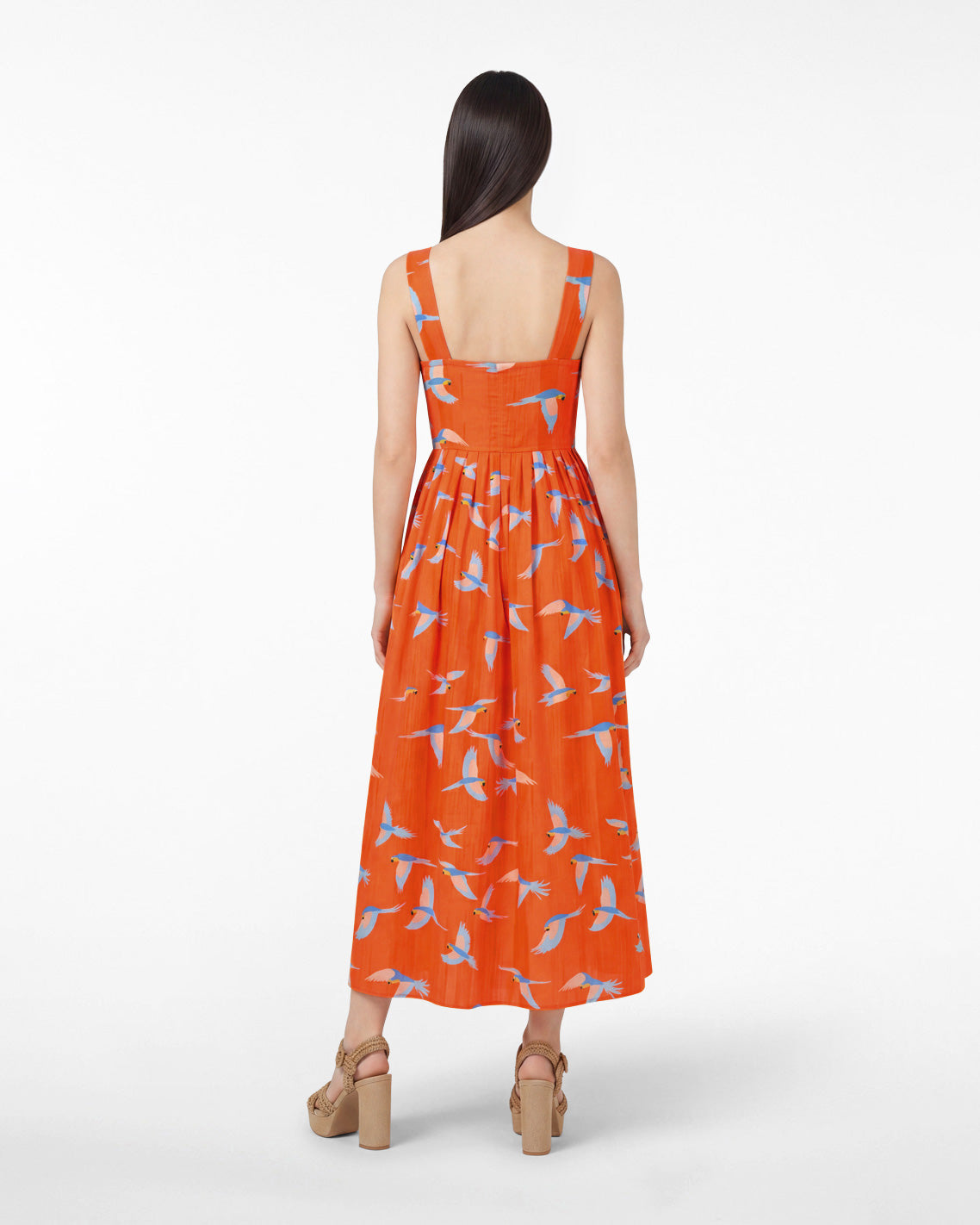 Draper James Multicolor Esme Midi Dress in Parrot Print