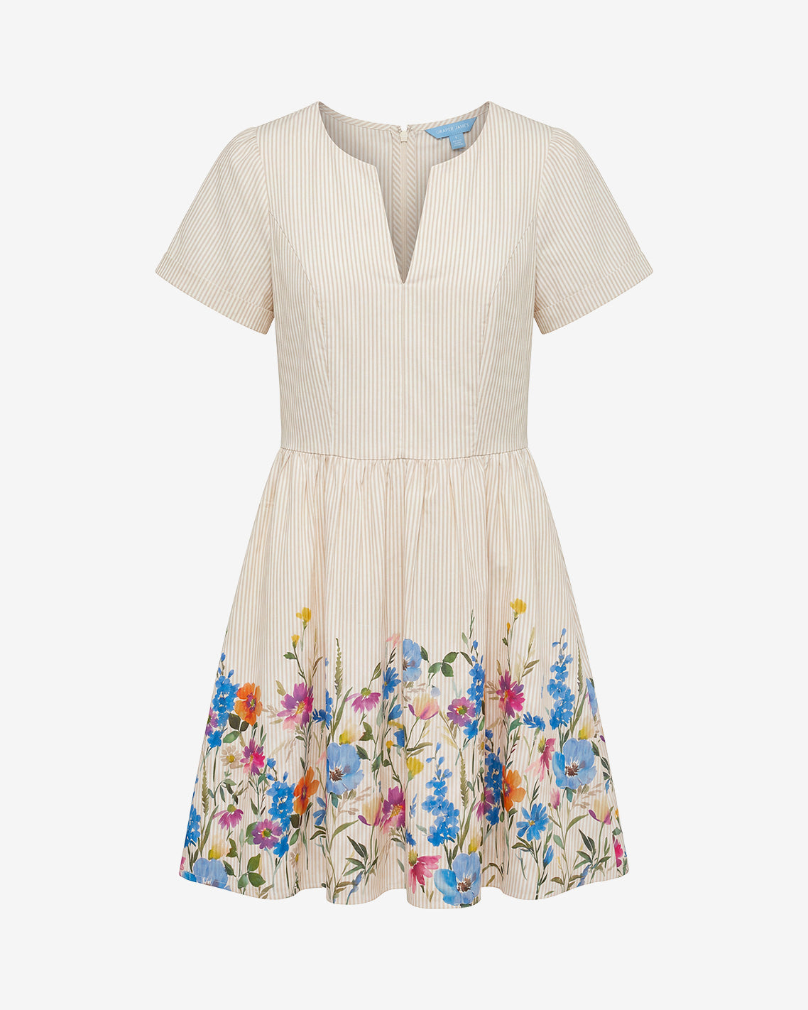 Draper James Tan Fae Love Circle Dress in Summer Blooms