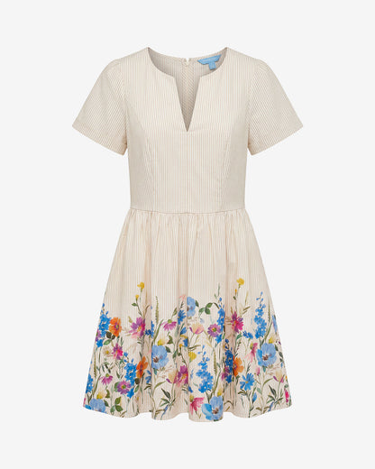 Draper James Tan Fae Love Circle Dress in Summer Blooms