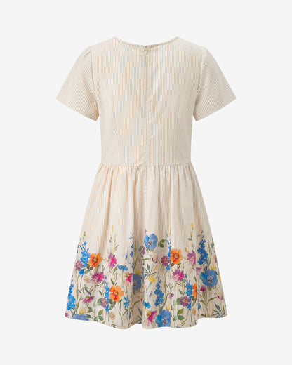 Draper James Tan Fae Love Circle Dress in Summer Blooms