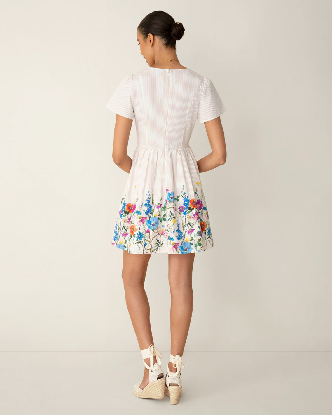 Draper James Tan Fae Love Circle Dress in Summer Blooms