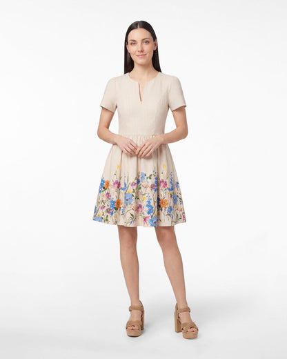 Draper James Tan Fae Love Circle Dress in Summer Blooms