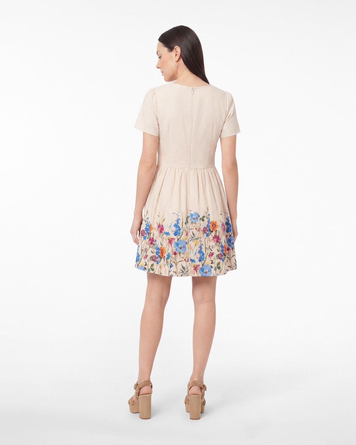 Draper James Tan Fae Love Circle Dress in Summer Blooms