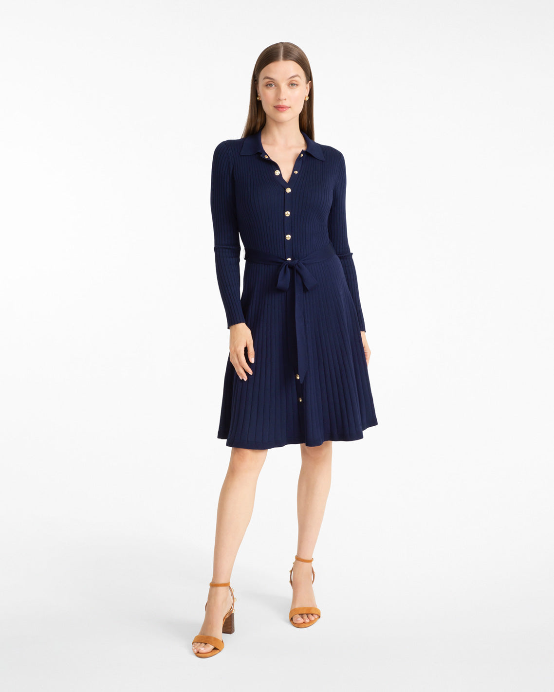 Draper James Nassau Navy Monroe Knit Midi Dress