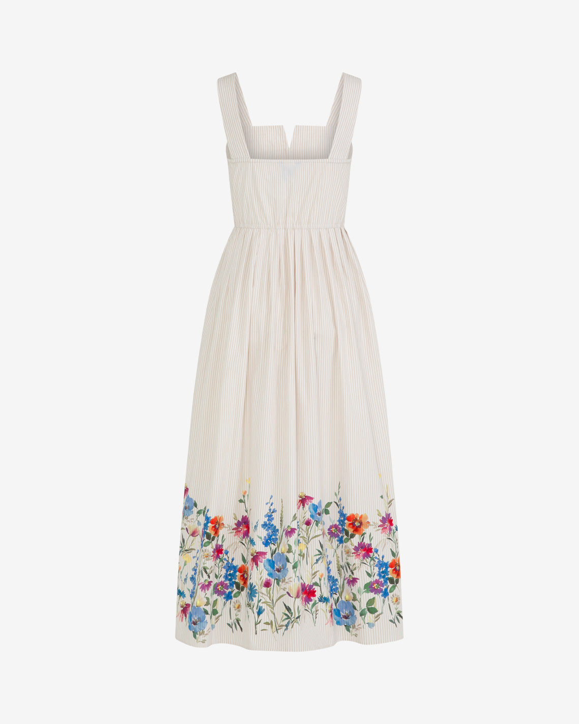 Draper James Tan Clarence Midi Dress in Summer Blooms