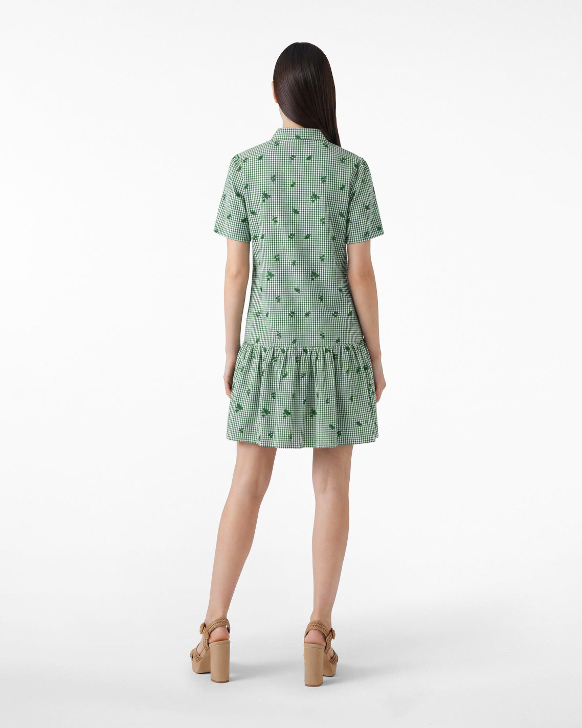 Draper James Green Multi Molly Mini Dress in Green Gingham