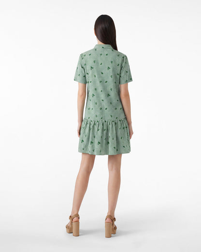 Draper James Green Multi Molly Mini Dress in Green Gingham