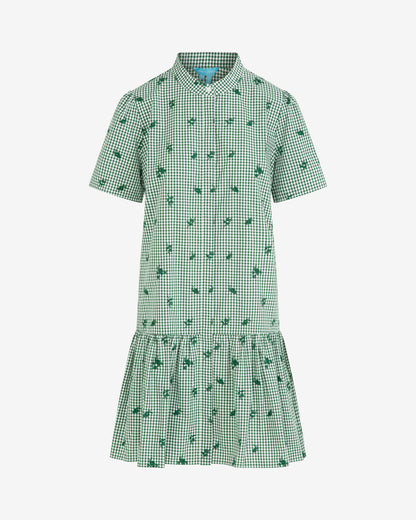 Draper James Green Multi Molly Mini Dress in Green Gingham
