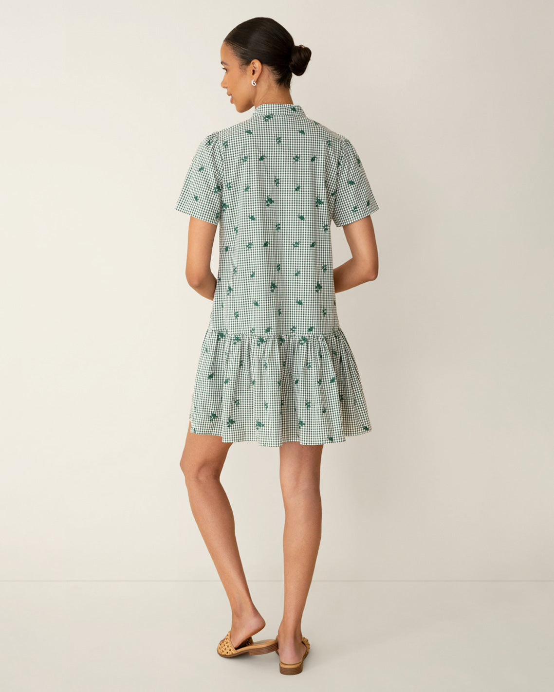 Draper James Green Multi Molly Mini Dress in Green Gingham