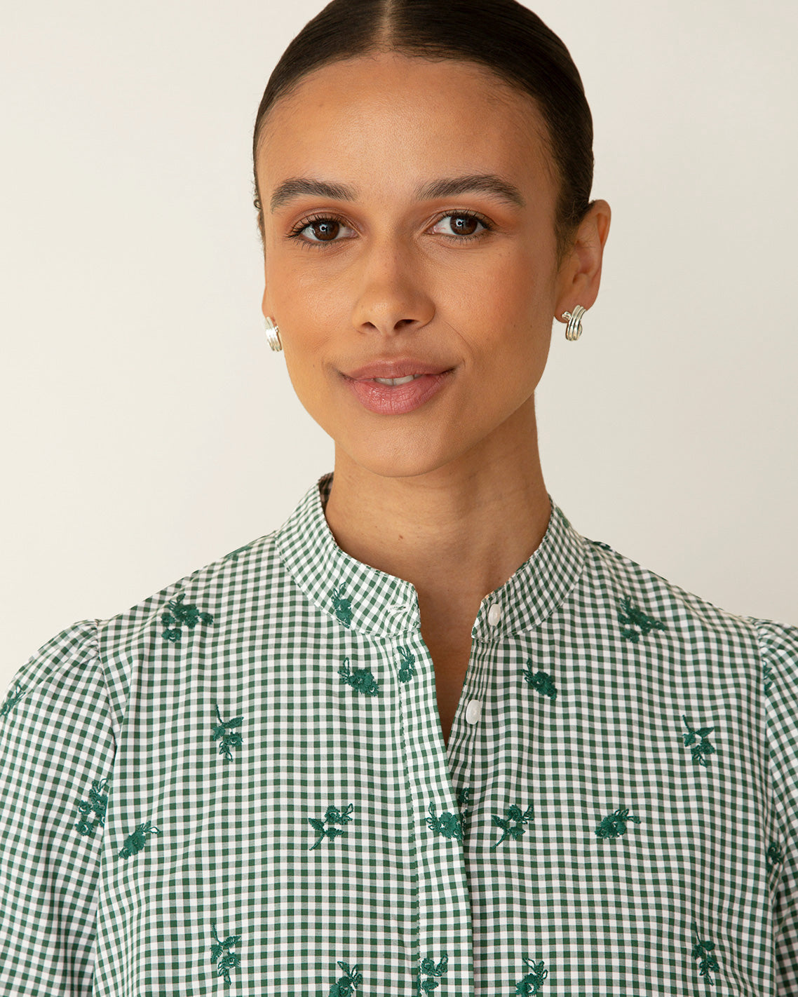 Draper James Green Multi Molly Mini Dress in Green Gingham