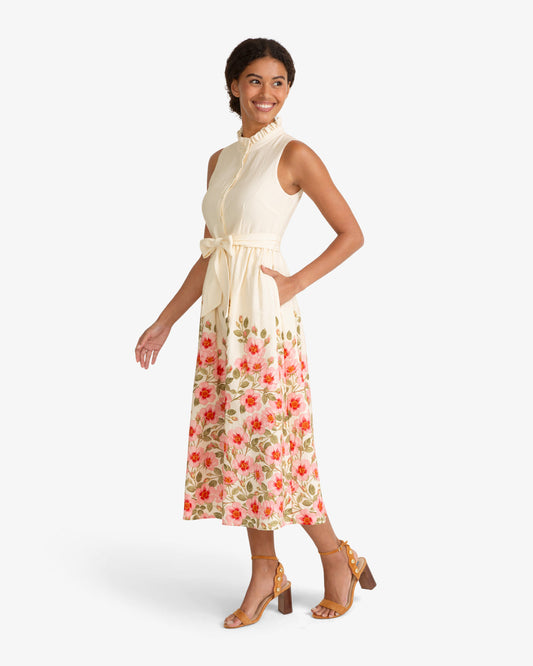 Draper James Pink Multi Aria Sleeveless Dress in Wild Rose