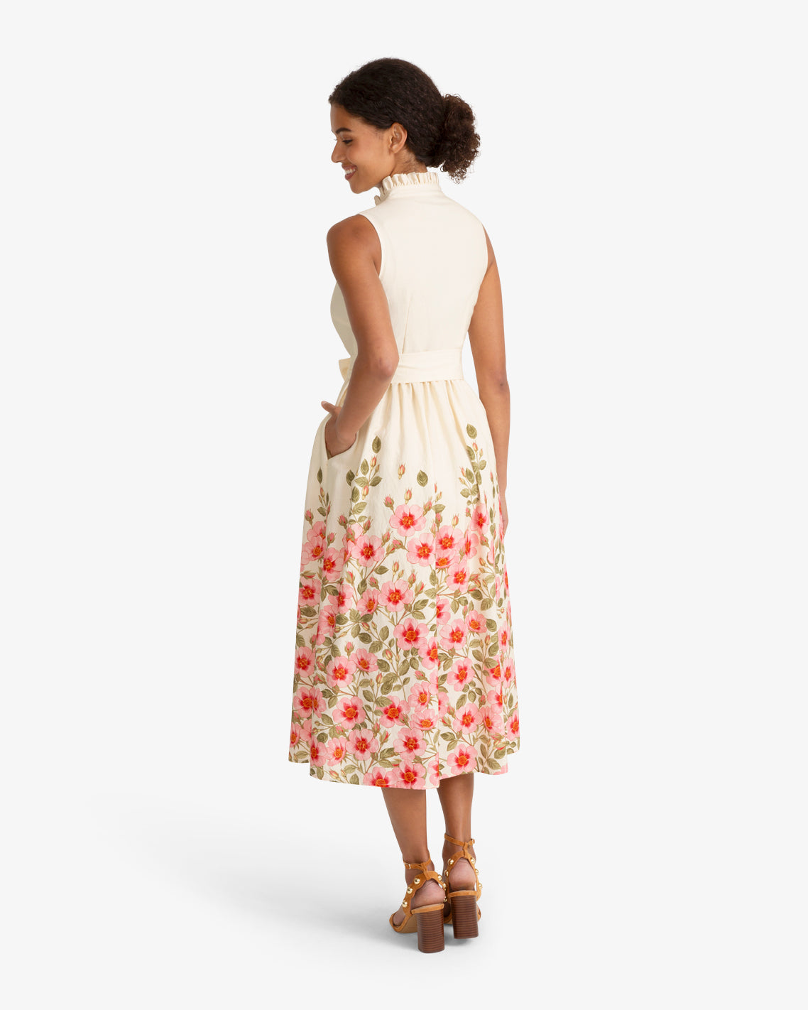 Draper James Pink Multi Aria Sleeveless Dress in Wild Rose