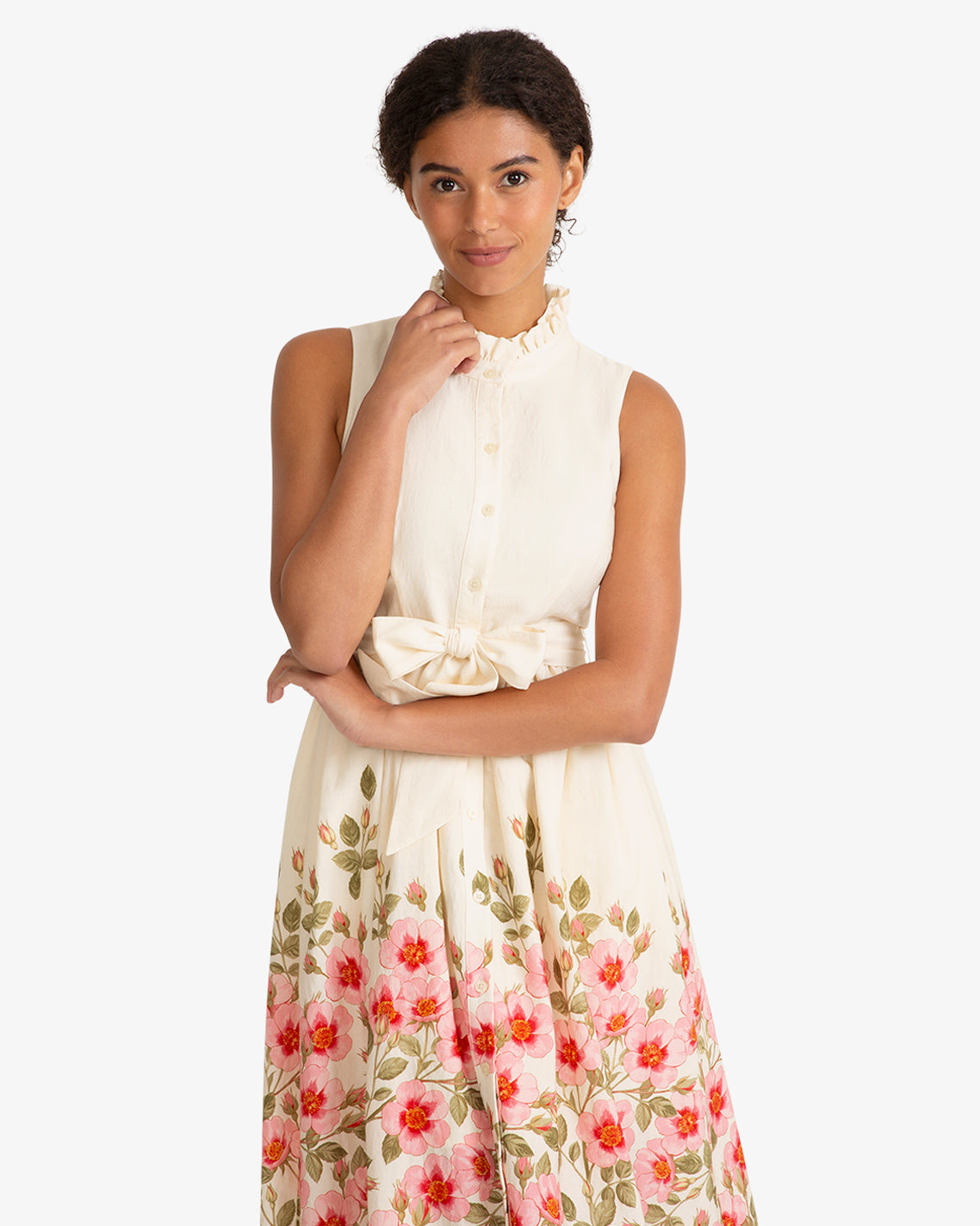 Draper James Pink Multi Aria Sleeveless Dress in Wild Rose