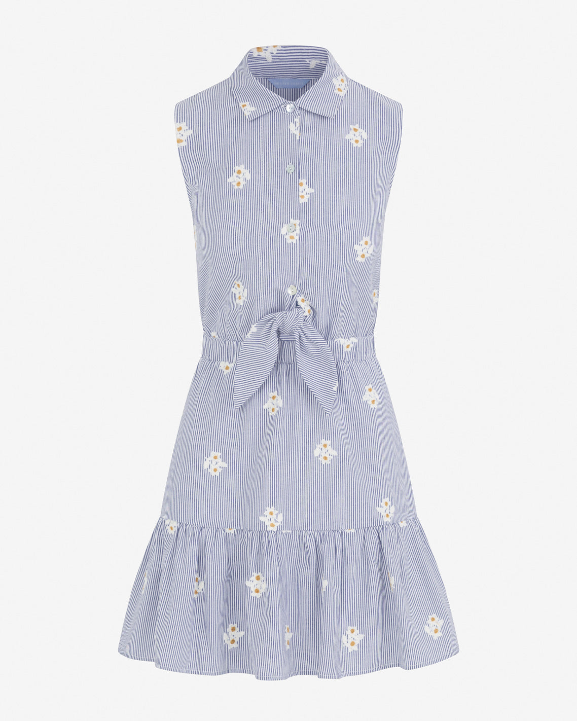 Draper James Blue/White Laken Tie Waist Stripe Dress